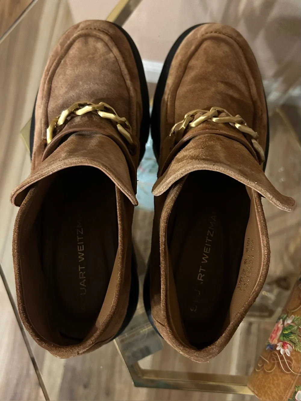 Stuart Weitzman Soluxe Hudson Chukka Bootie Suede Loafers Size 10